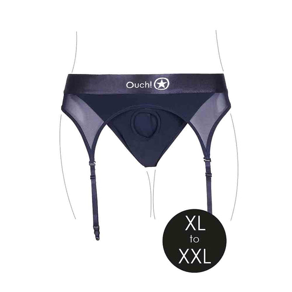 Vibrating Strap-on Thong w Garters XL/2X