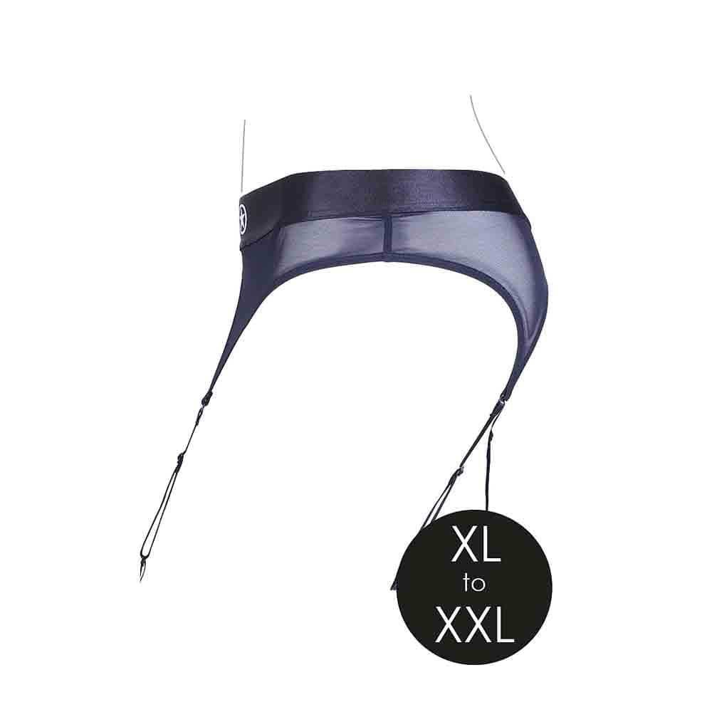 Vibrating Strap-on Thong w Garters XL/2X
