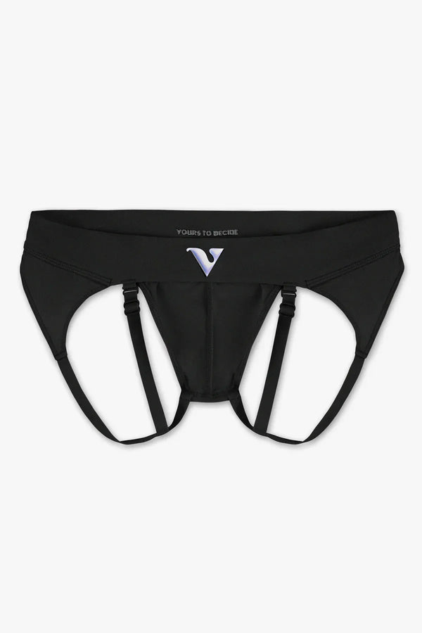 Virtue Men's Large JockVStrap Sheer Briefs - Black