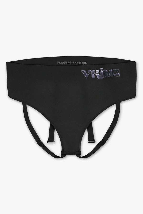 Virtue Women's Small JockVStrap Sheer Briefs - Black