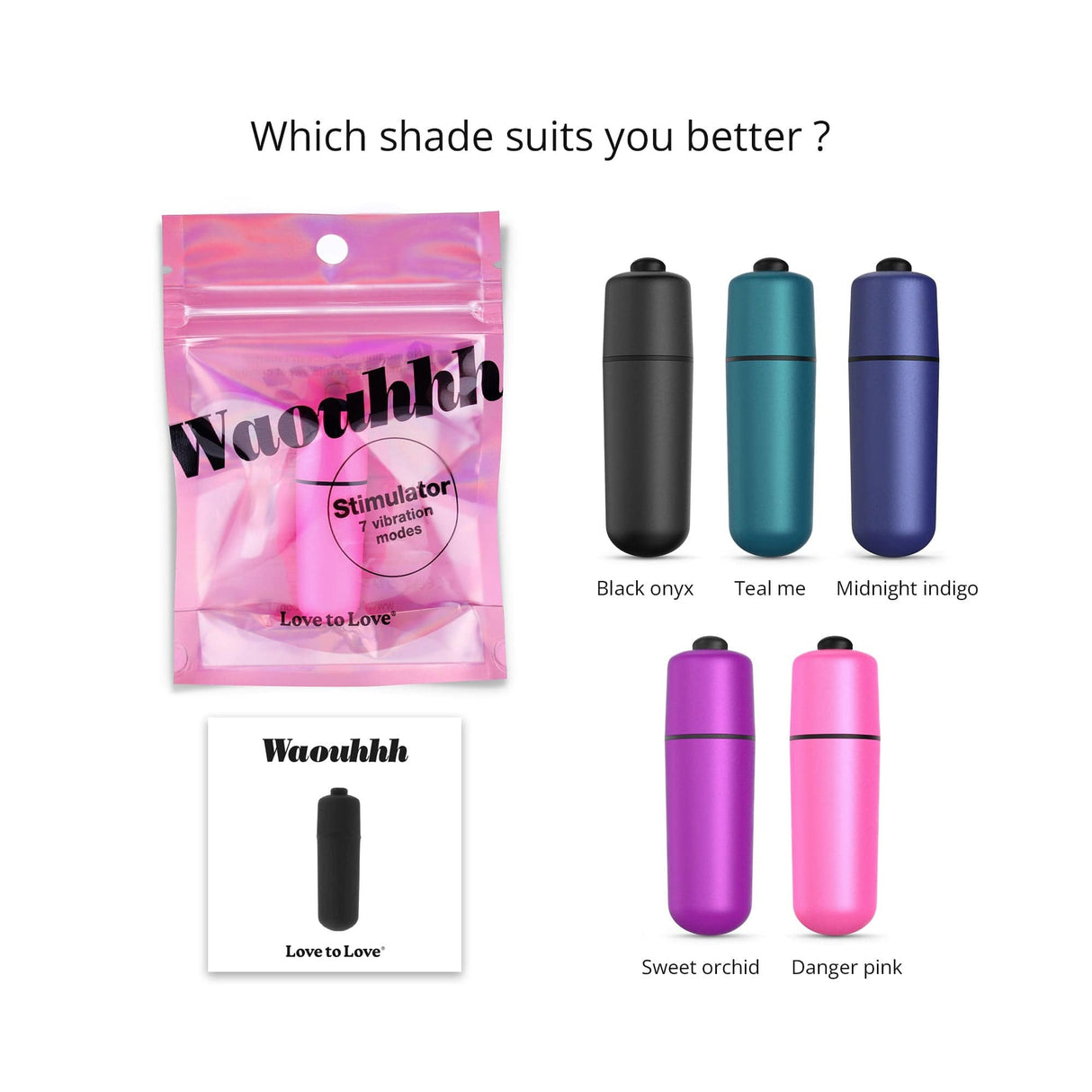 Waouhhh Discreet Bullet Vibrator - Danger Pink