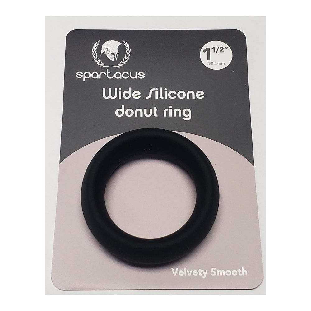 Wide Silicone Donut Cock Ring - Black 1.5"