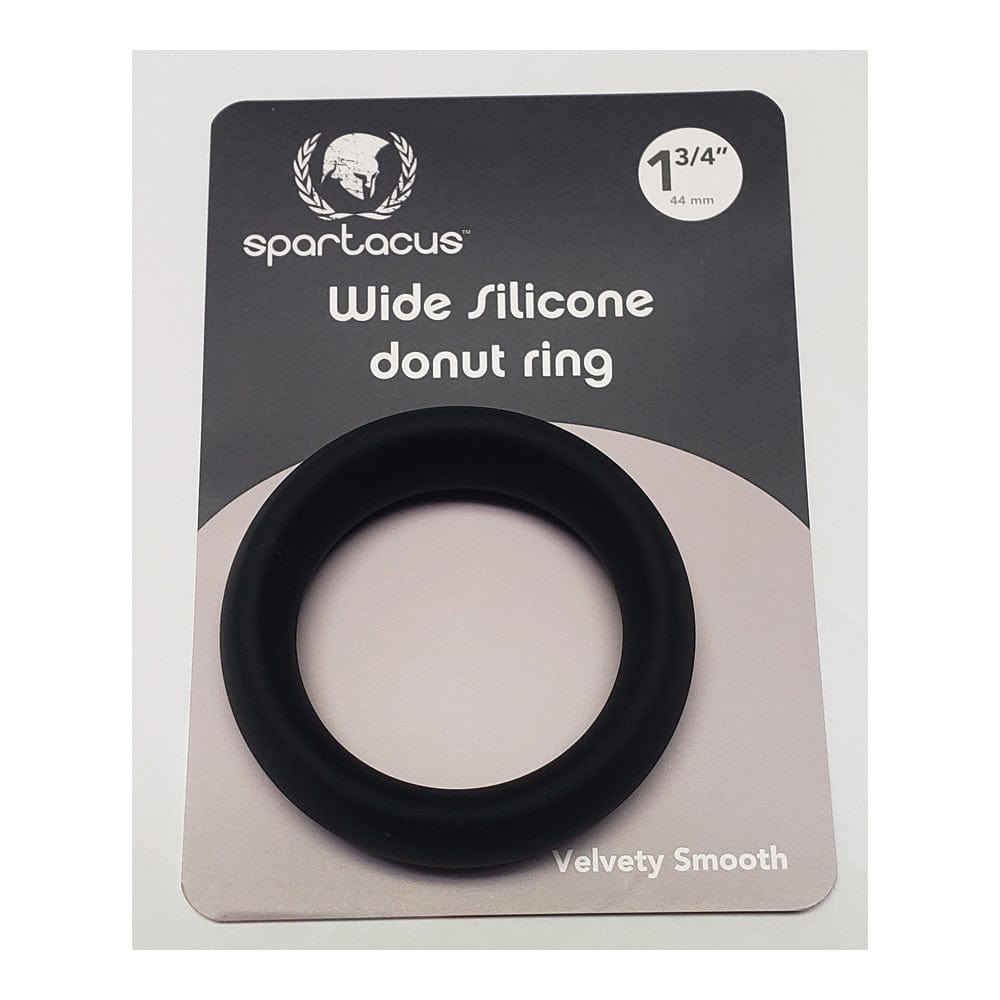 Wide Silicone Donut Cock Ring - Black 1.75"