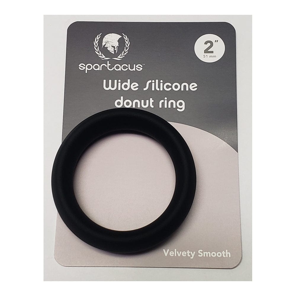 Wide Silicone Donut Cock Ring - Black 2"