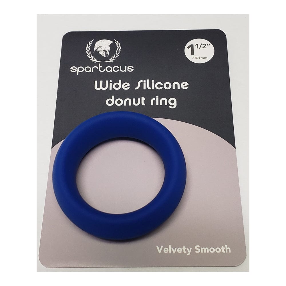 Wide Silicone Donut Cock Ring - Blue 1.5"