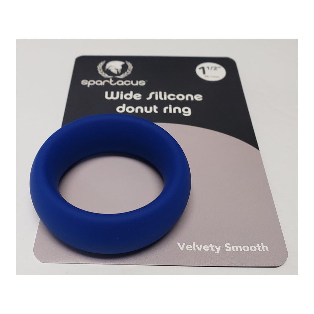 Wide Silicone Donut Cock Ring - Blue 1.5"