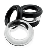 Hünkyjunk JACKER 5-STACK Clear/Black Cock Rings 5-Pack