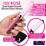 10X Dual End Smooth Silicone / Glass Vibrator – Vibra-Glass