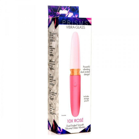 10X Dual End Smooth Silicone / Glass Vibrator – Vibra-Glass