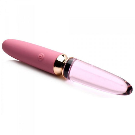 10X Dual End Smooth Silicone / Glass Vibrator – Vibra-Glass