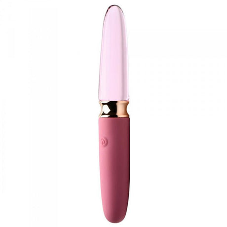 10X Dual End Smooth Silicone / Glass Vibrator – Vibra-Glass