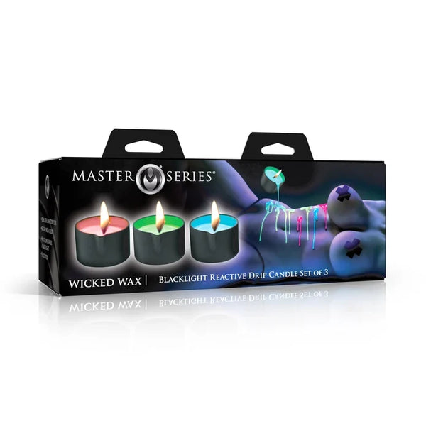 Wicked Wax Blacklight Reactive Drip Candle Set of 3