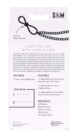 Lace Collar with Nipple Ties - Black