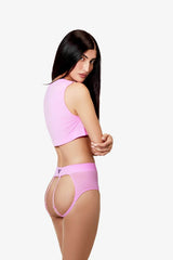 Virtue Women's Large JockVStrap Sheer Briefs - Taffy