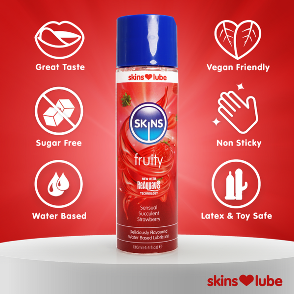 Skins Strawberry Water Based Lubricant 4.4 fl oz