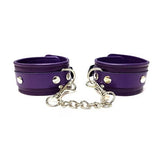 Classic Leather Wrist Cuffs - Purple