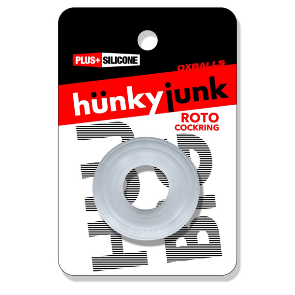 Hünkyjunk ROTO Clear Steam Grooved Gripper Cock Ring