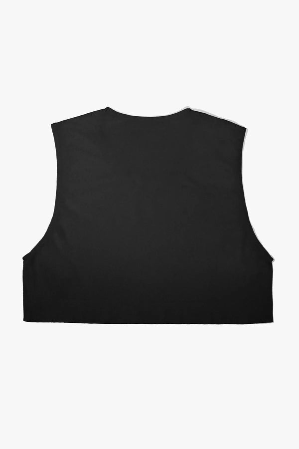Virtue Unisex Large Sheer Mini Crop Top - Black
