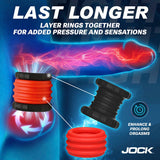 2-in-1 Silicone Cock Ring - Red