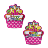 Happy Birthday Cupcake Pasties - Pink Multicolored