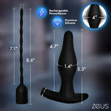 Zeus Inflatable Anal Plug & Urethral Sound E-Stim Kit w/remote
