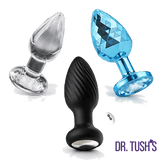 Venture Collection (Small) - Deluxe Anal Plug Set – Vibrating Silicone, Glass & Metal