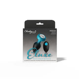 TEAL Ombre - MEDIUM Cheeky Charms Eluxe Vibrating  Plug With Remote - Clear Gem