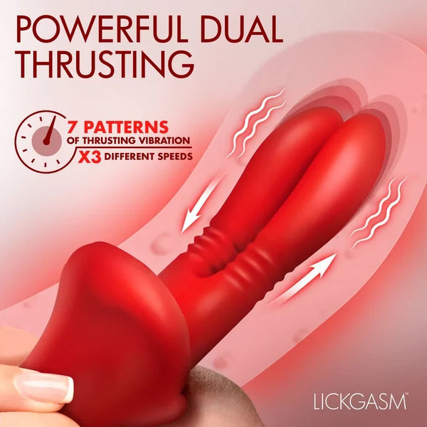Lickgasm Double Licker Thrusting Silicone Vibrator