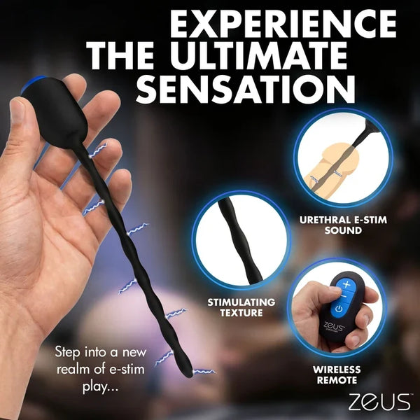 Zeus Inflatable Anal Plug & Urethral Sound E-Stim Kit w/remote