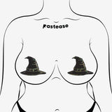 Disco Black Spooky Witches Hat Breast Pasties