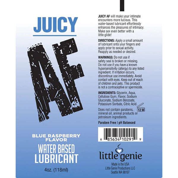 Juicy AF Blue Raspberry Water-Based Lubricant 118mL