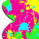 Neon Pink Graffiti Paint Splatter Petal Breast Pasties