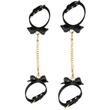 Temptasia Ardor - Silicone Wrist & Ankle Restraints - Black with Bow