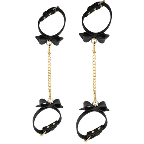 Temptasia Ardor - Silicone Wrist & Ankle Restraints - Black with Bow