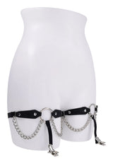 Chain Lace Garters - Black