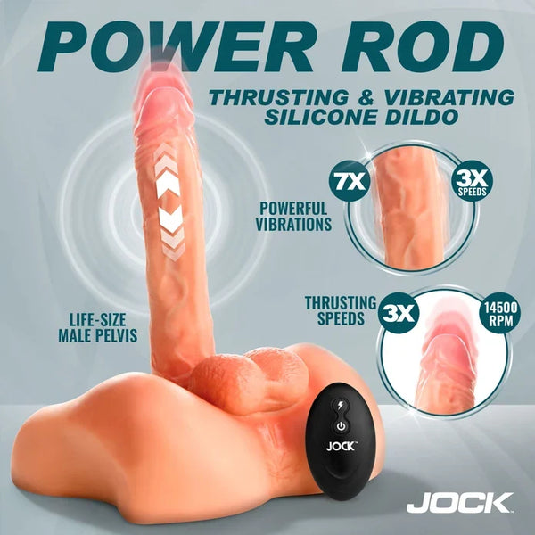 Power Rod Thrusting & Vibrating Dildo w/ Remote Control
