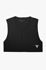 Virtue Unisex Medium Sheer Mini Crop Top - Black