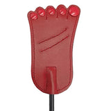 Rouge Foot-Shaped Leather Riding Crop - Red