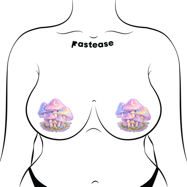 Pastel Celestial Fairycore Mushroom Breast Pasties