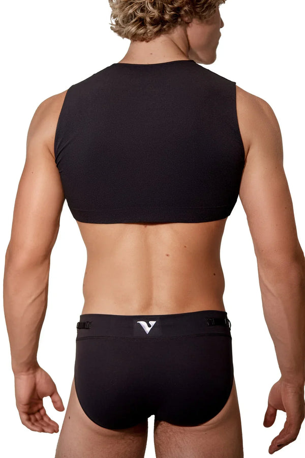 Virtue Unisex Small Sheer Mini Crop Top - Black