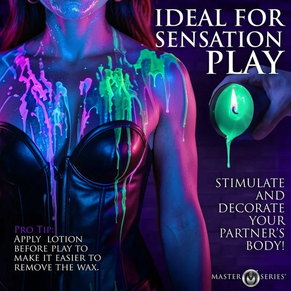 Wicked Wax Blacklight Reactive Drip Candle Set of 3
