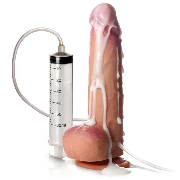 8.75" Ejaculating Silicone Dildo w/ Balls