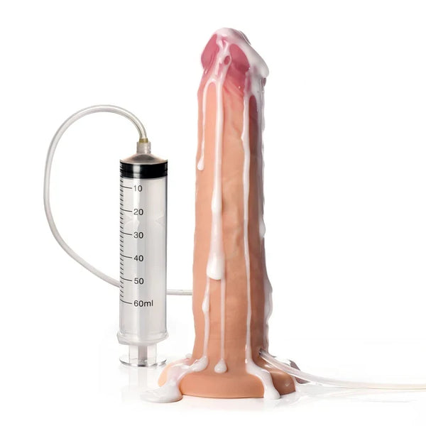 9.75" Ejaculating Silicone Dildo