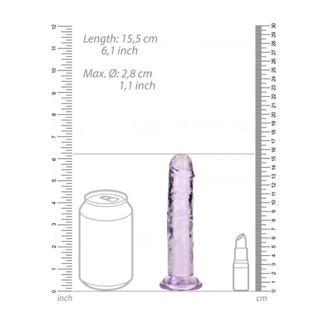 6" Realistic Dildo No Balls - Purple