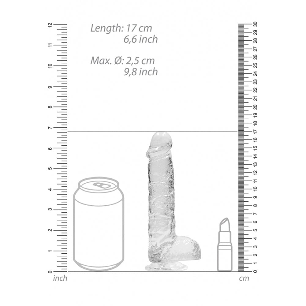 6" Realistic Dildo With Balls - Transluc