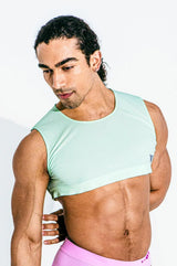 Virtue Unisex Small Sheer Mini Crop Top - Mint