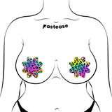 Rainbow Cheetah Leopard Print Petal Breast Pasties