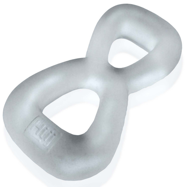 Hünkyjunk BOOMERANG Clear Steam Double-Ring Cock Ring & Nut Tugger