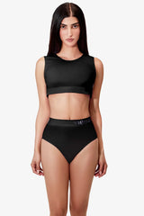 Virtue Women's Large JockVStrap Sheer Briefs - Black