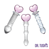 Dr. Tush's Hearts of Pleasure Glass Plug & Dildo Trio